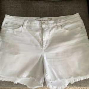 Seven white denim frayed hem shorts.  Brand new